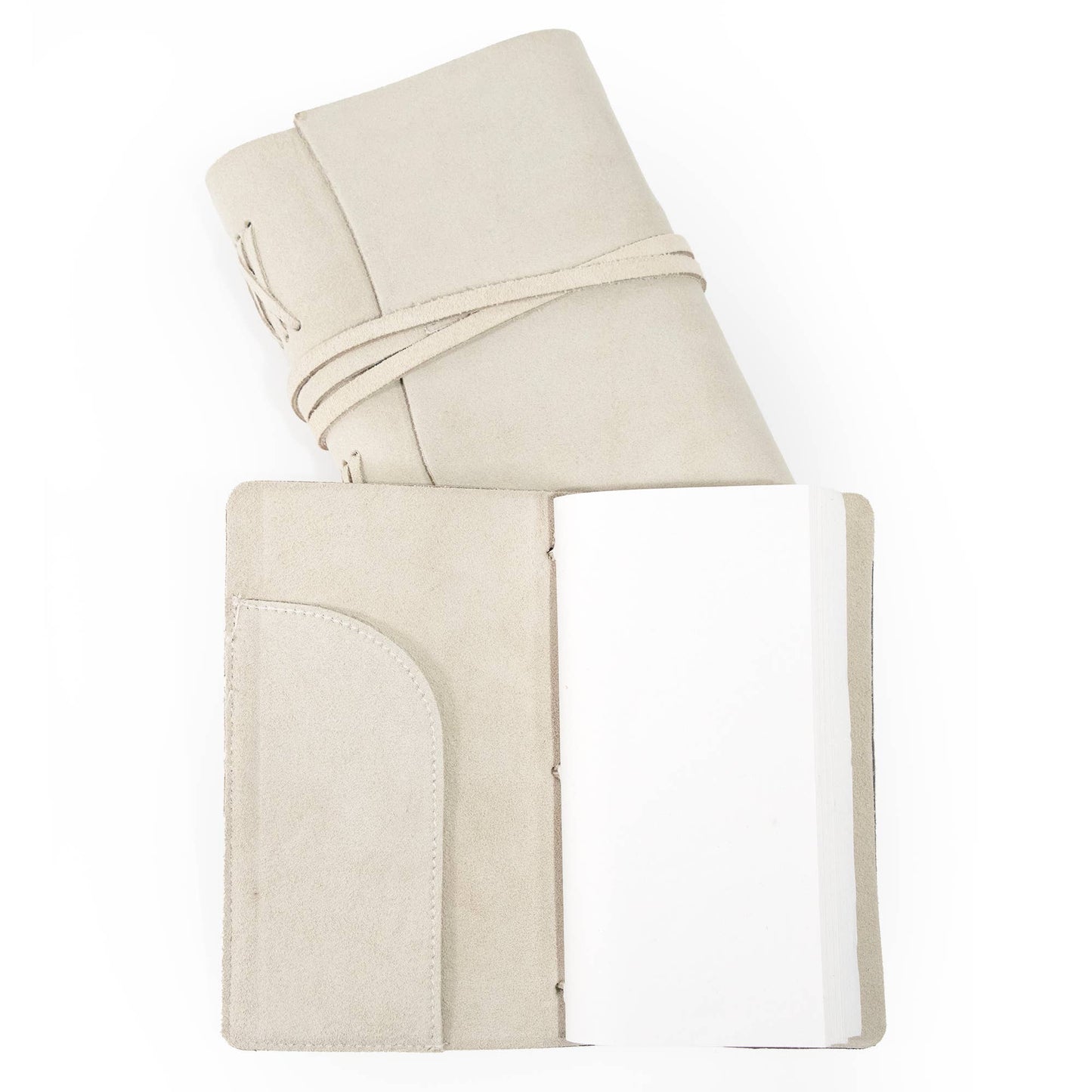 Andaluca - Parchment Color Suede Journal W/ Cotton Paper:  Small