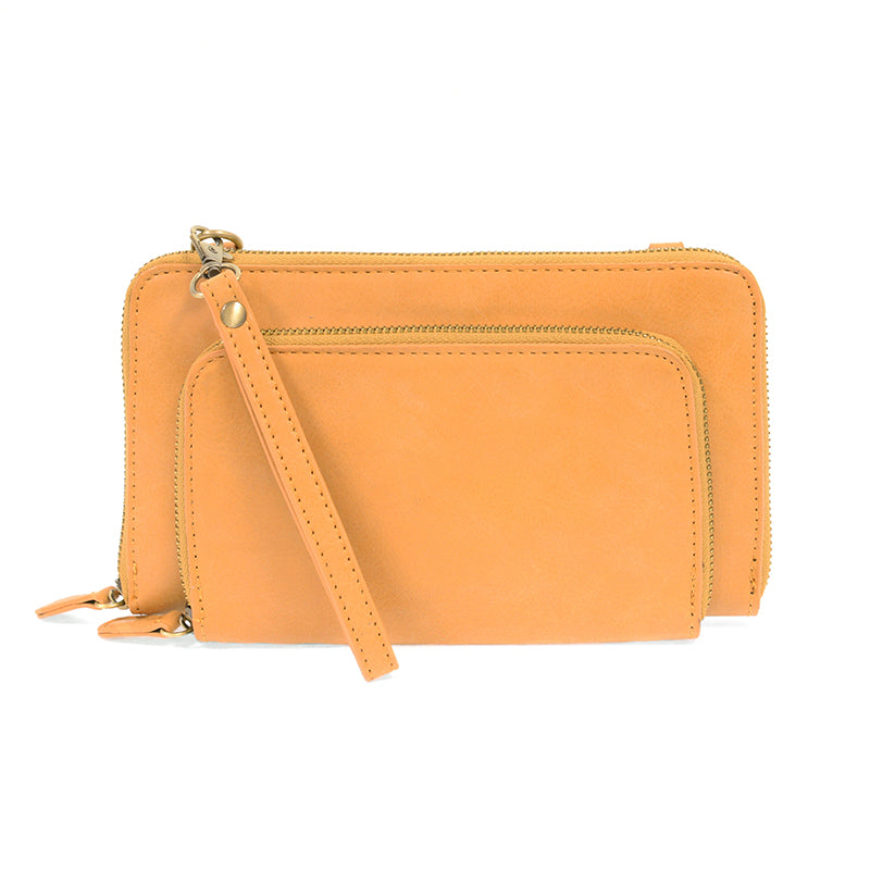 Brushed Mini Convertible Zip Around Wristlet