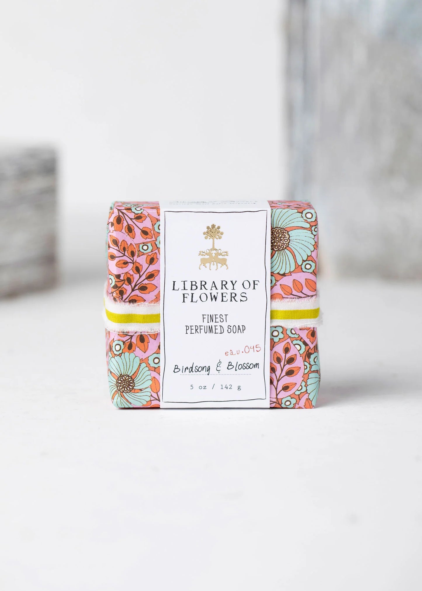 Blue Flowers and Pink Leaves Square Soap