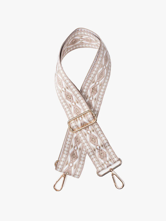 Guitar/Purse Strap - Taupe White