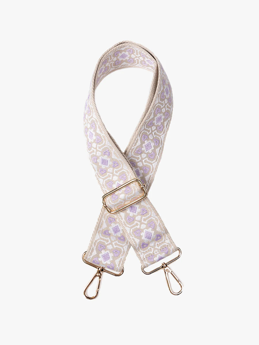 Guitar/Purse Strap -Purple White