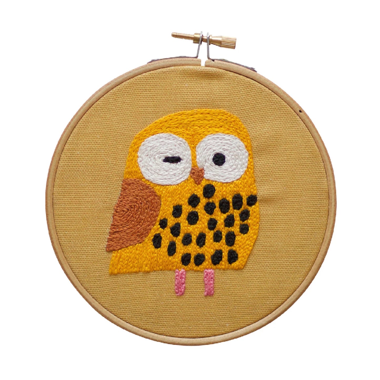 OWL EMBROIDERY HOOP KIT