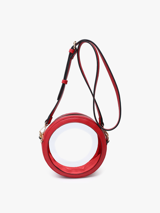 Red/Clear Round Shoulder Bag