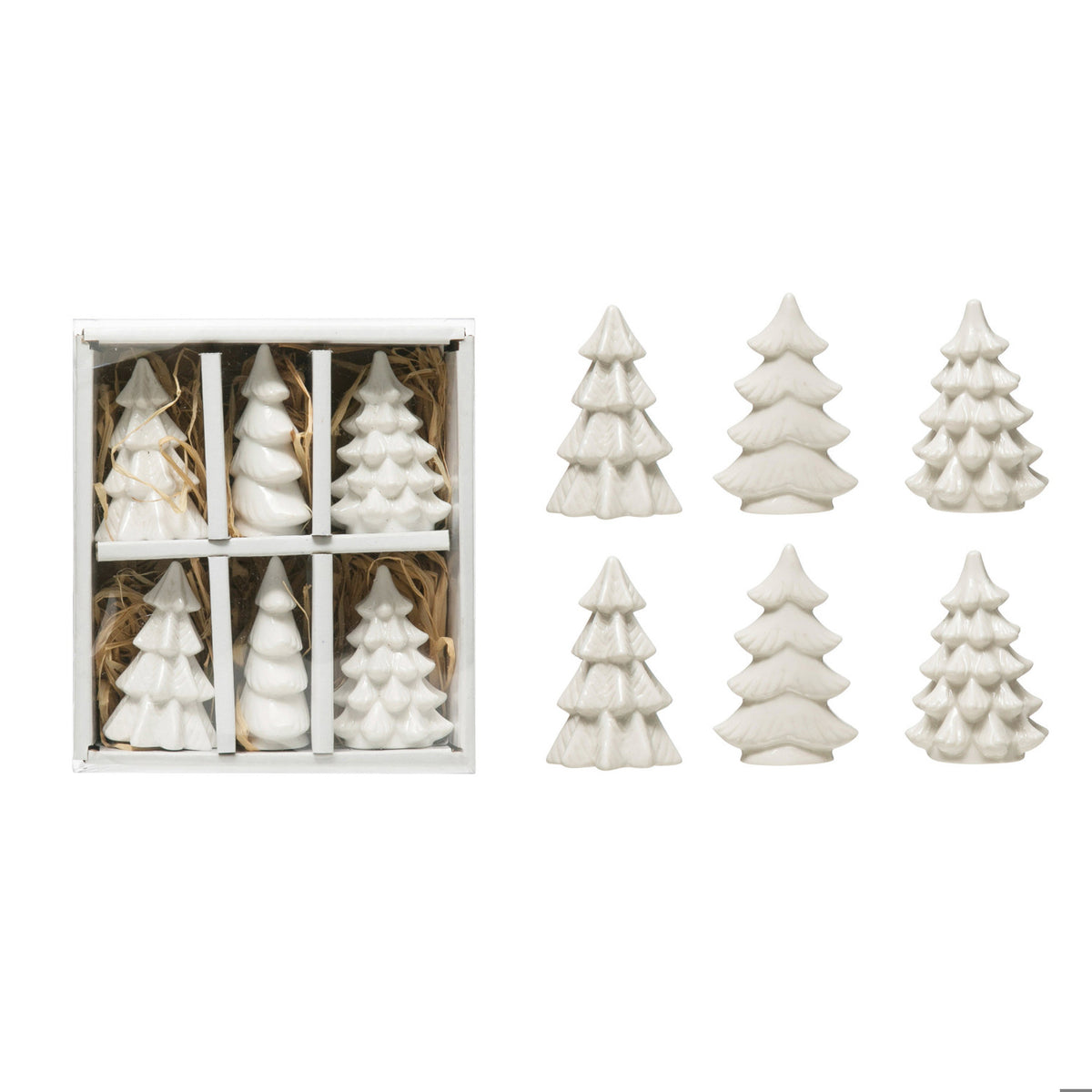 Stoneware Trees, Boxed Set of 6