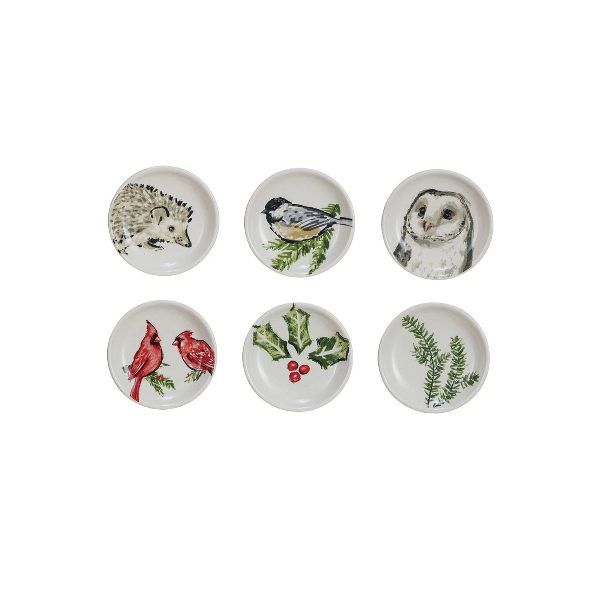 Stoneware Dish w/ Botanical/Animal, 6 Styles