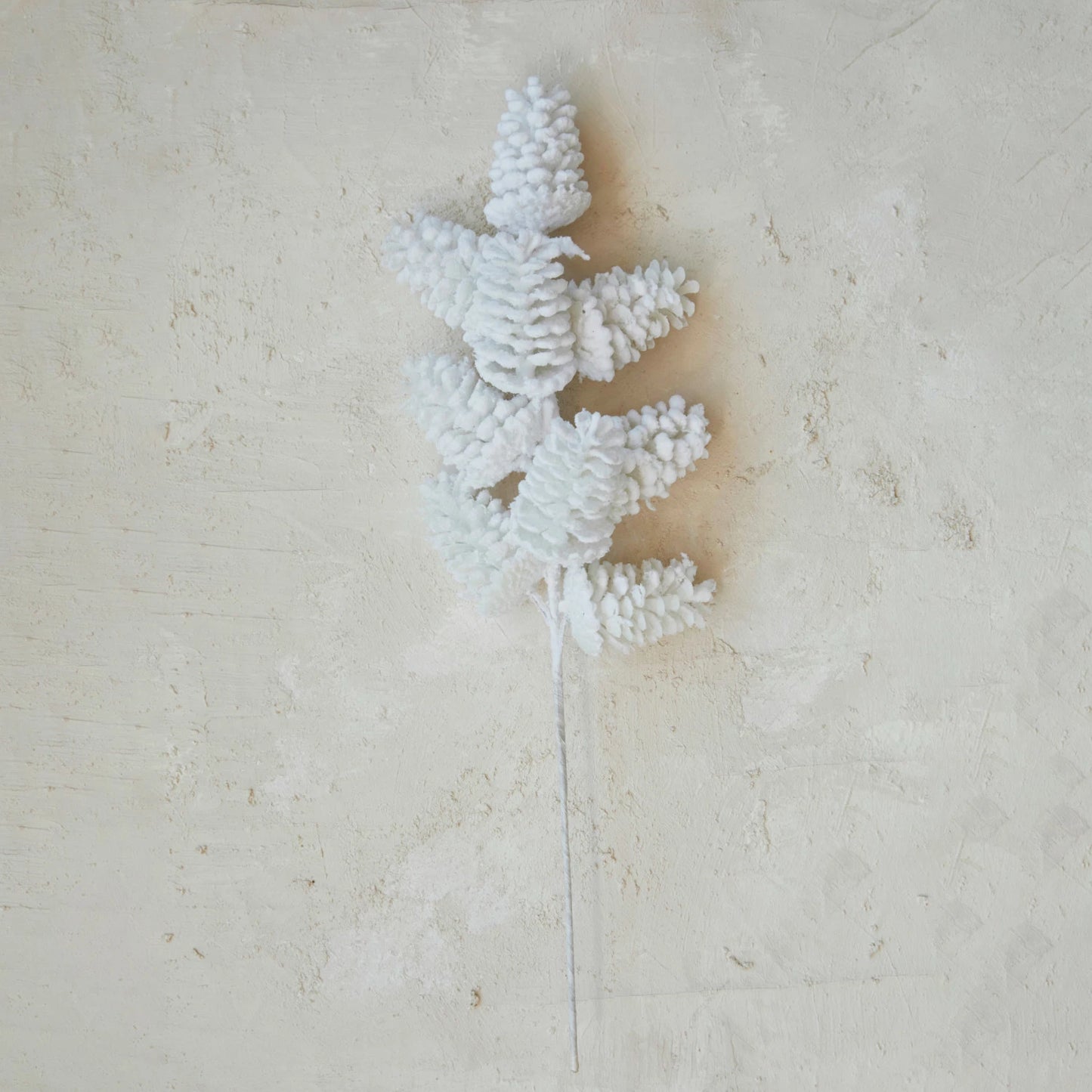 Set of 3 - Flocked Faux Pinecone Pick