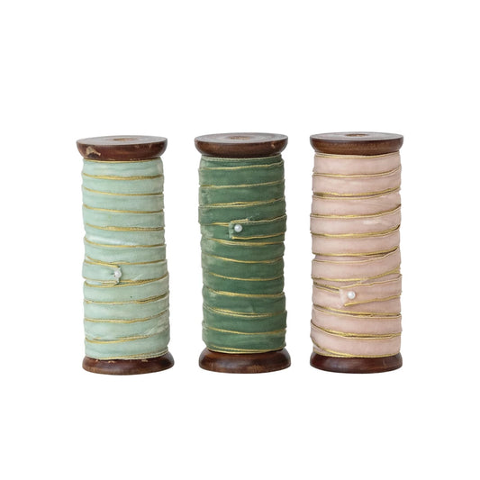 10 Yard Velvet Ribbon with Metallic Edges