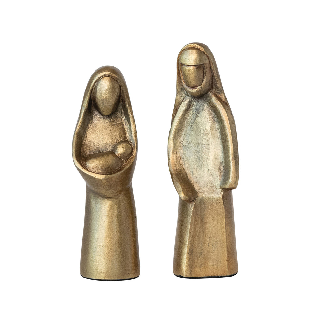 Cast Aluminum Holy Family, Antique Gold Finish
