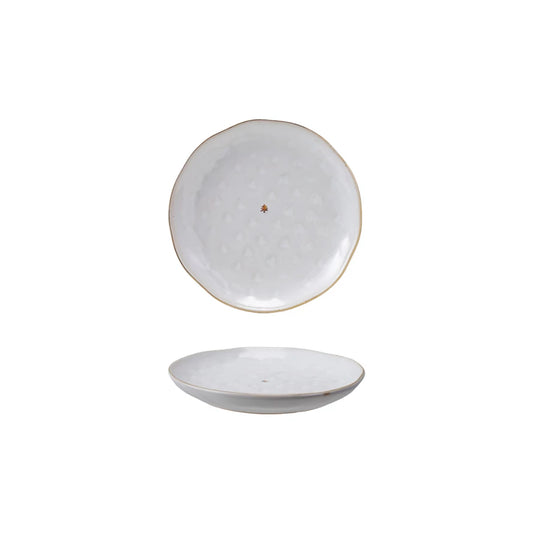 6" Stonewear Plate with Trees