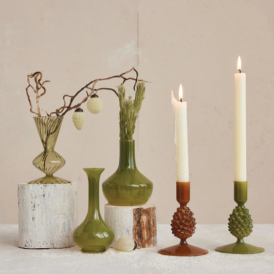 Pinecone Taper Candlesticks