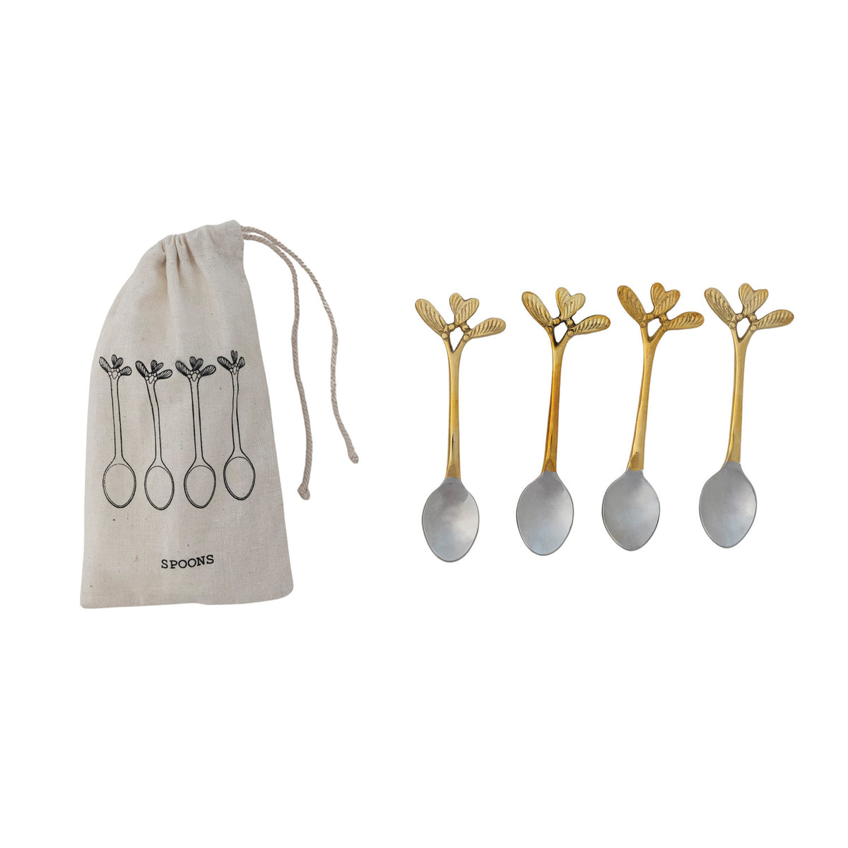 Stainless Steel & Brass Coffee Spoon