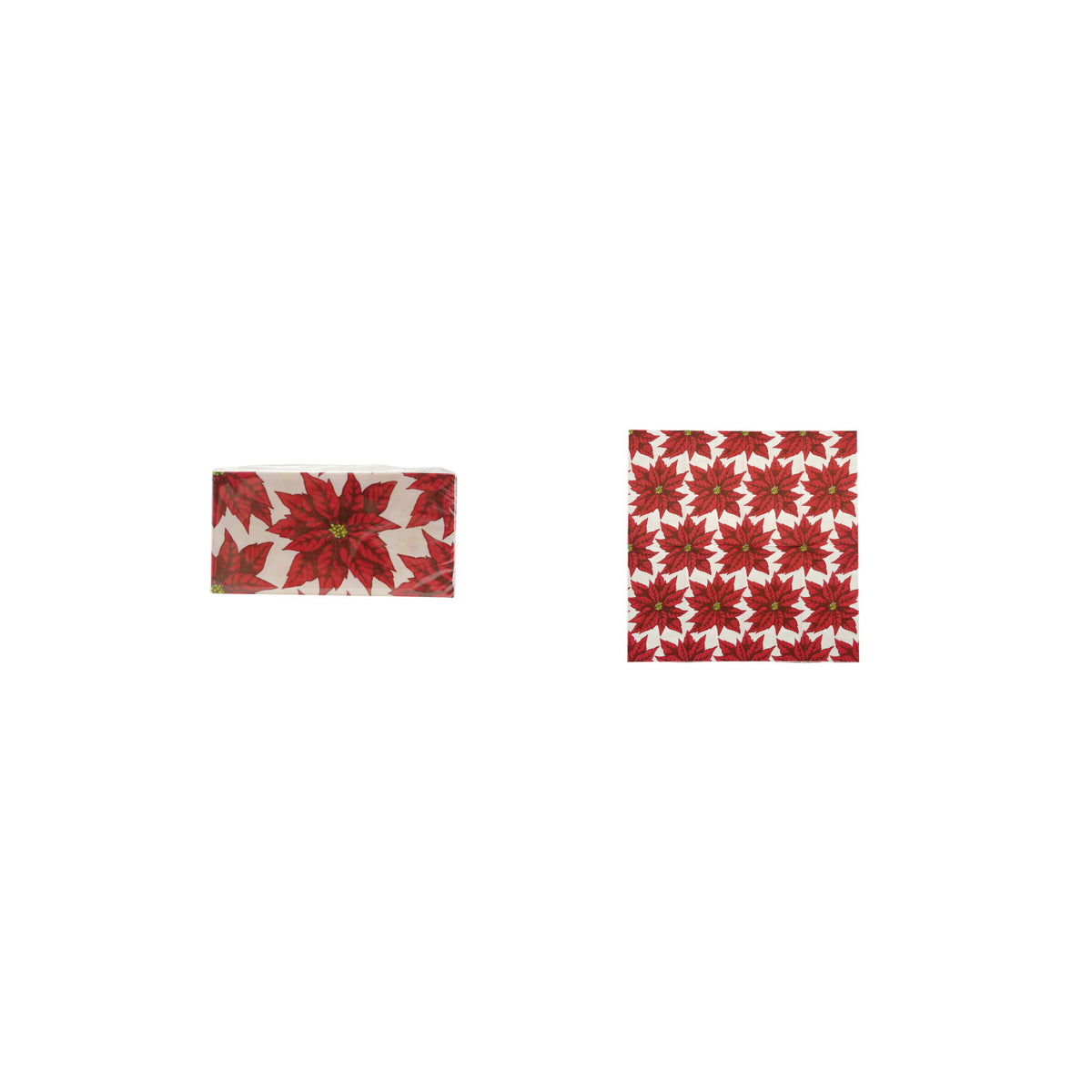 Paper Napkins with Poinsettia Pattern & Red (Contains 20 Folded Pieces)