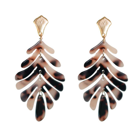 Blonde Petite Palm Drop Statement Earrings