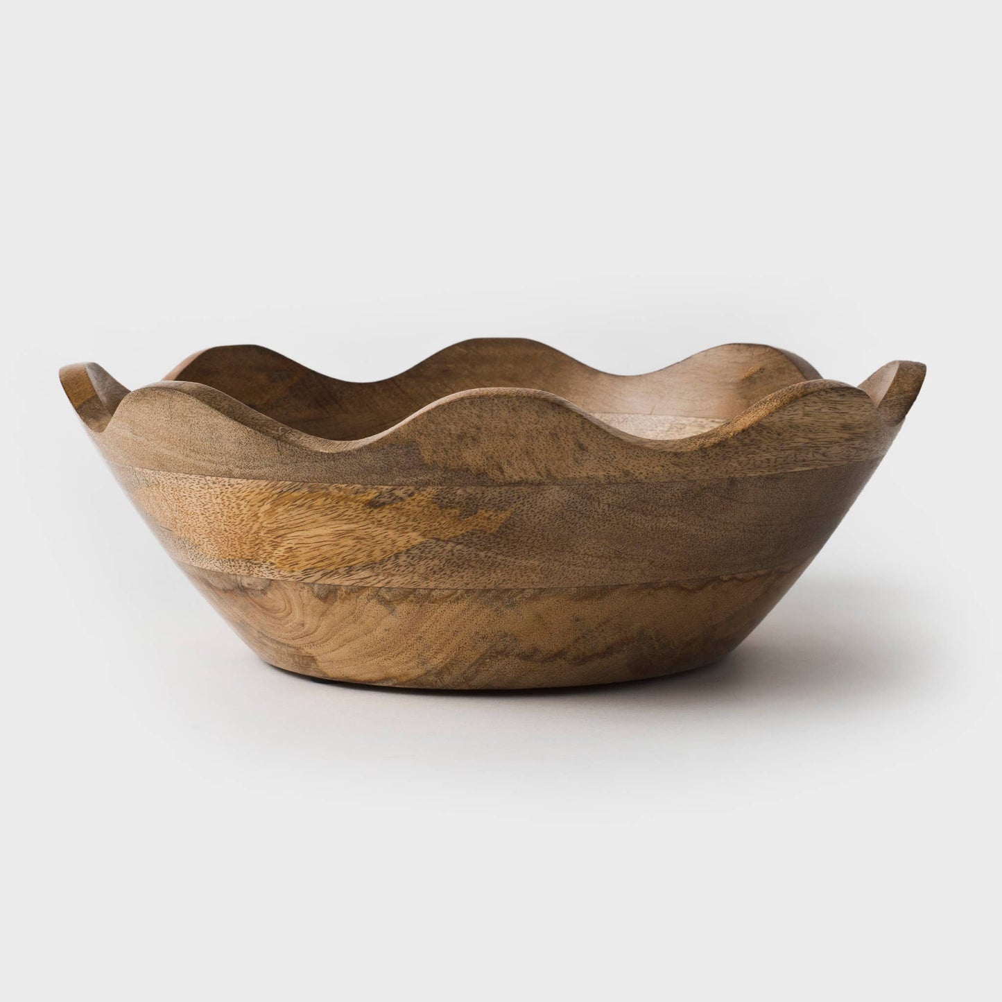 Mela Artisans - Scalloped Wooden Bowl: Small