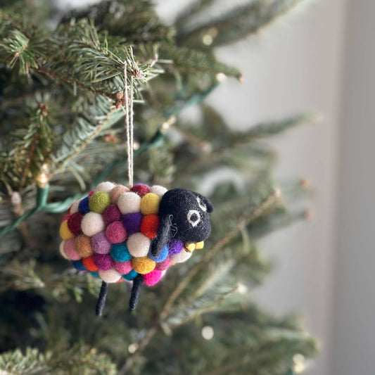 Felt Ball Mini Pompom Sheep Ornament