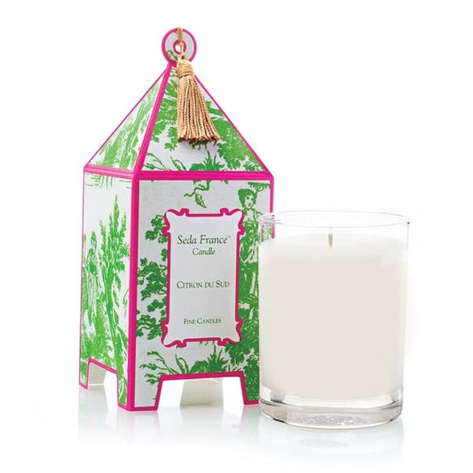 Citron du Sud Classic Toile Pagoda Box Candle