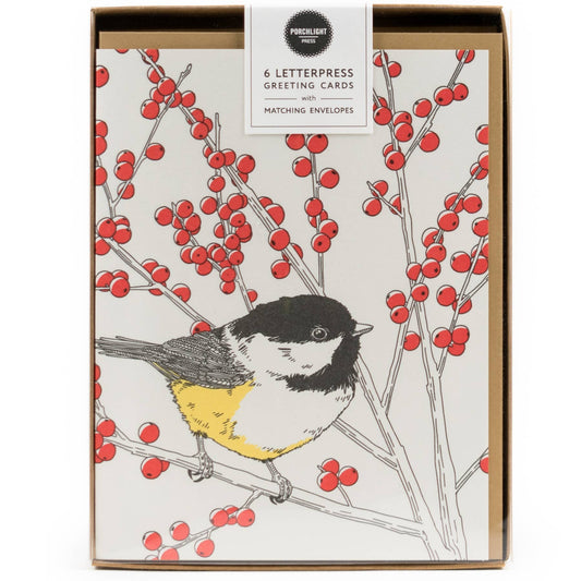 Black-capped Chickadee Card: Box Set of 6 Cards