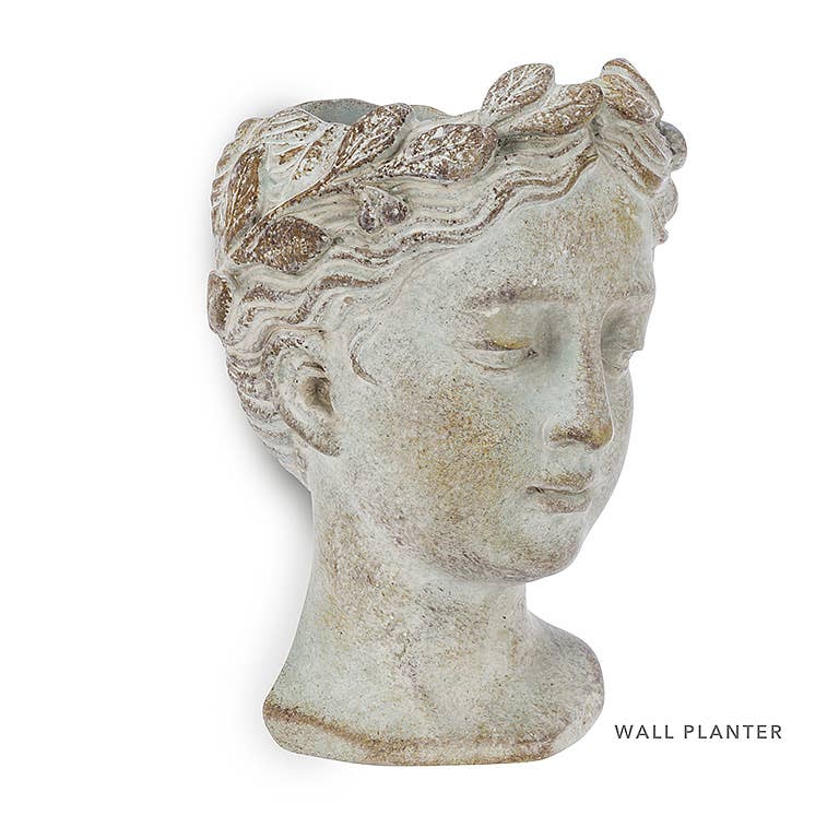 Sm Woman Head Wall Planter-6.5"H