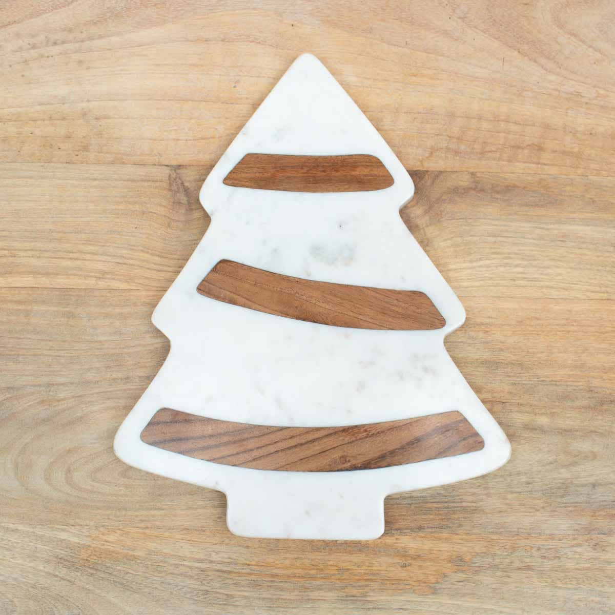 Trim The Tree Serving Board   White/Natural   11x14