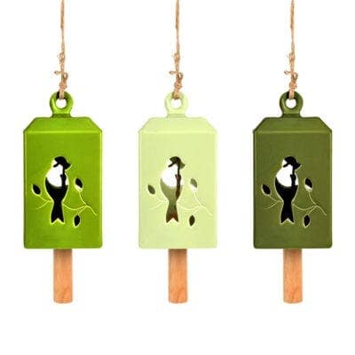 Esschert Design USA - Shades of Green Wind Chime, 3 Asst. Colors