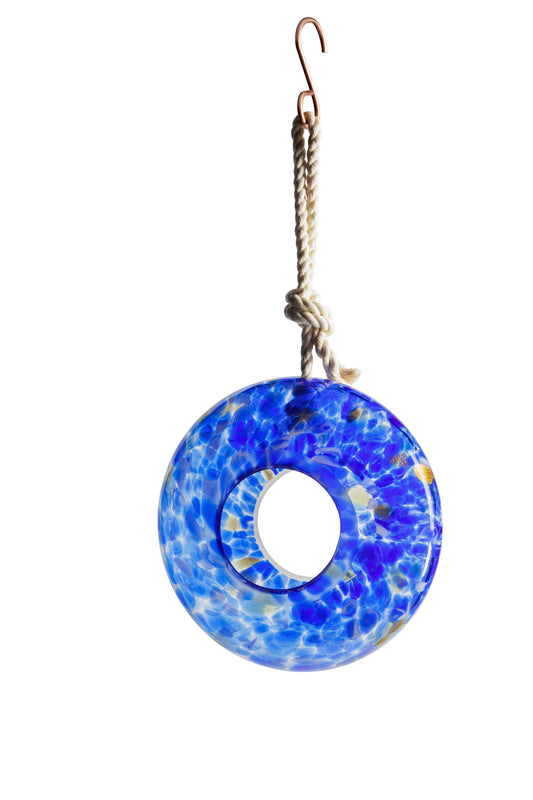 ApricotMint - Handcraft Art Glass Bird Feeder: Lake Blue