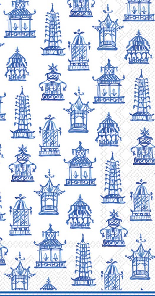 Paper Guest Towels 16 count Blue Pagoda Blue