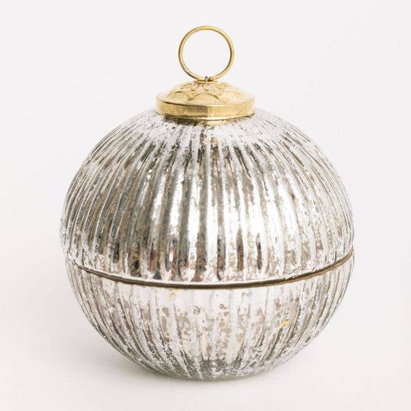 Mary Square - Ornament Candle 4" Silver