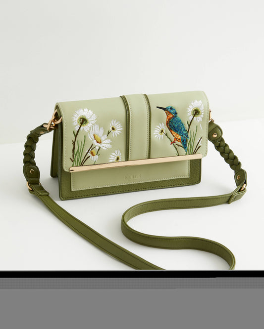 Fable England - Embroidered Kingfisher Cross Body Bag