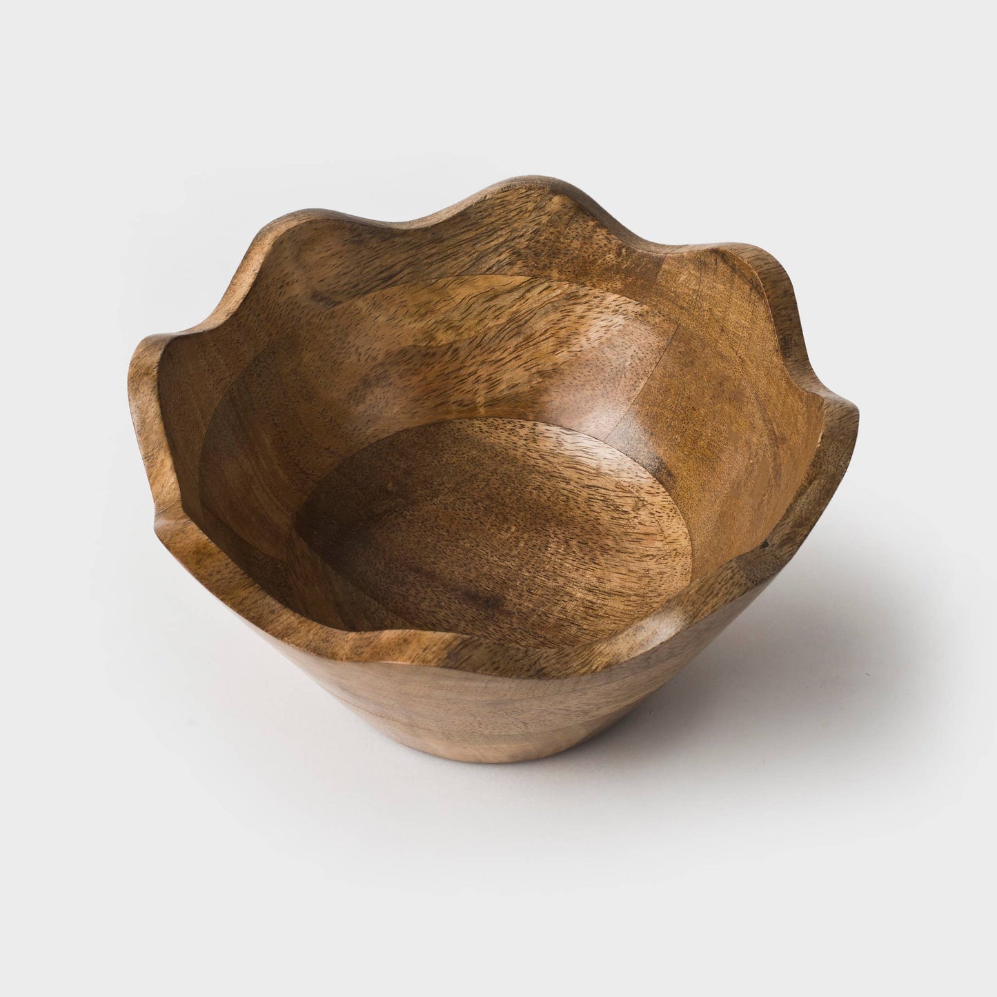 Mela Artisans - Scalloped Wooden Bowl: Small