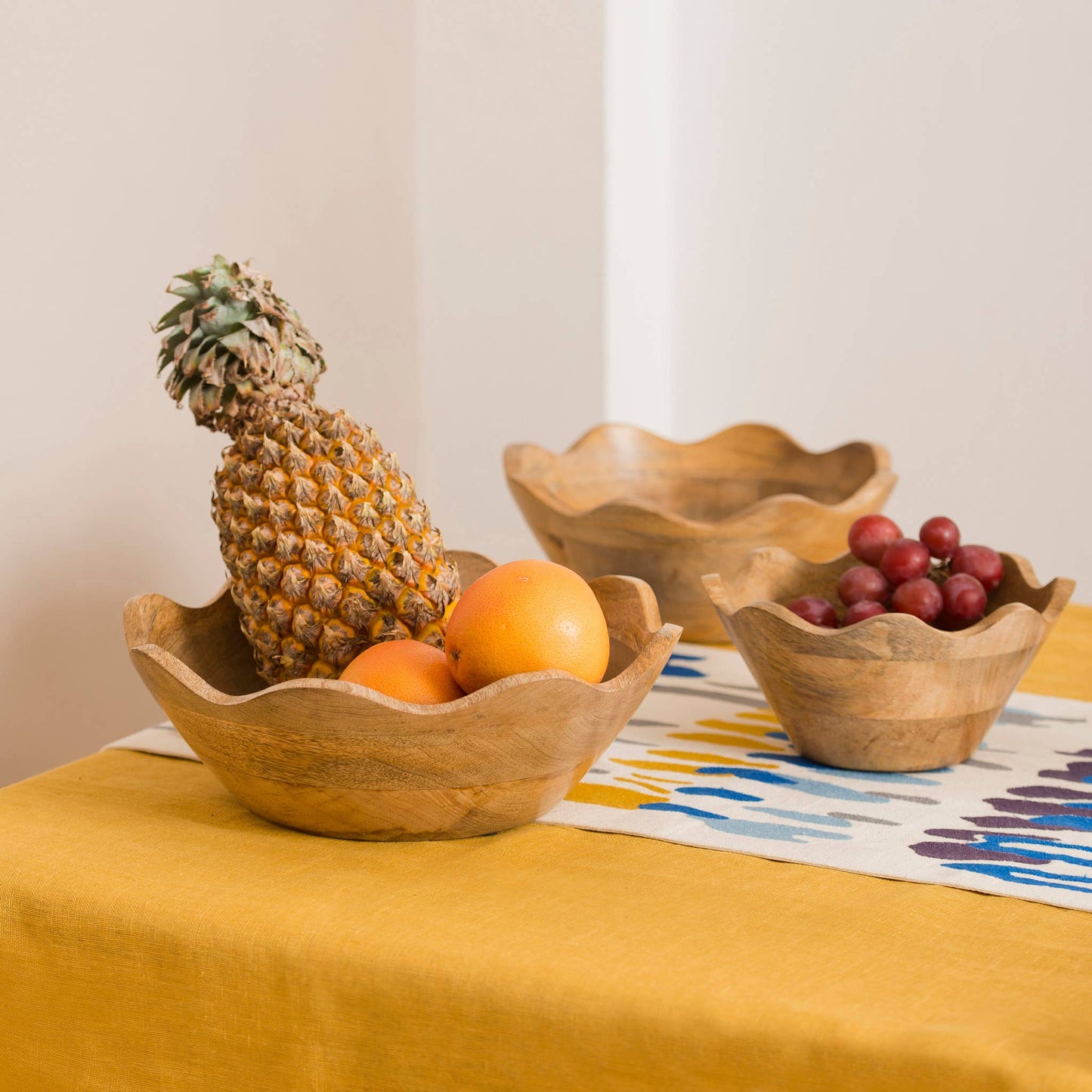 Mela Artisans - Scalloped Wooden Bowl: Small