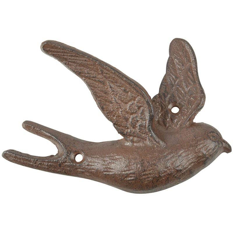 Flying Bird Hook, Cast Iron, Antique Brown