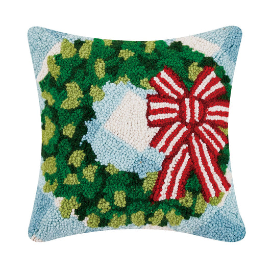 Peking Handicraft - Festive Gingham Wreath Hook Pillow