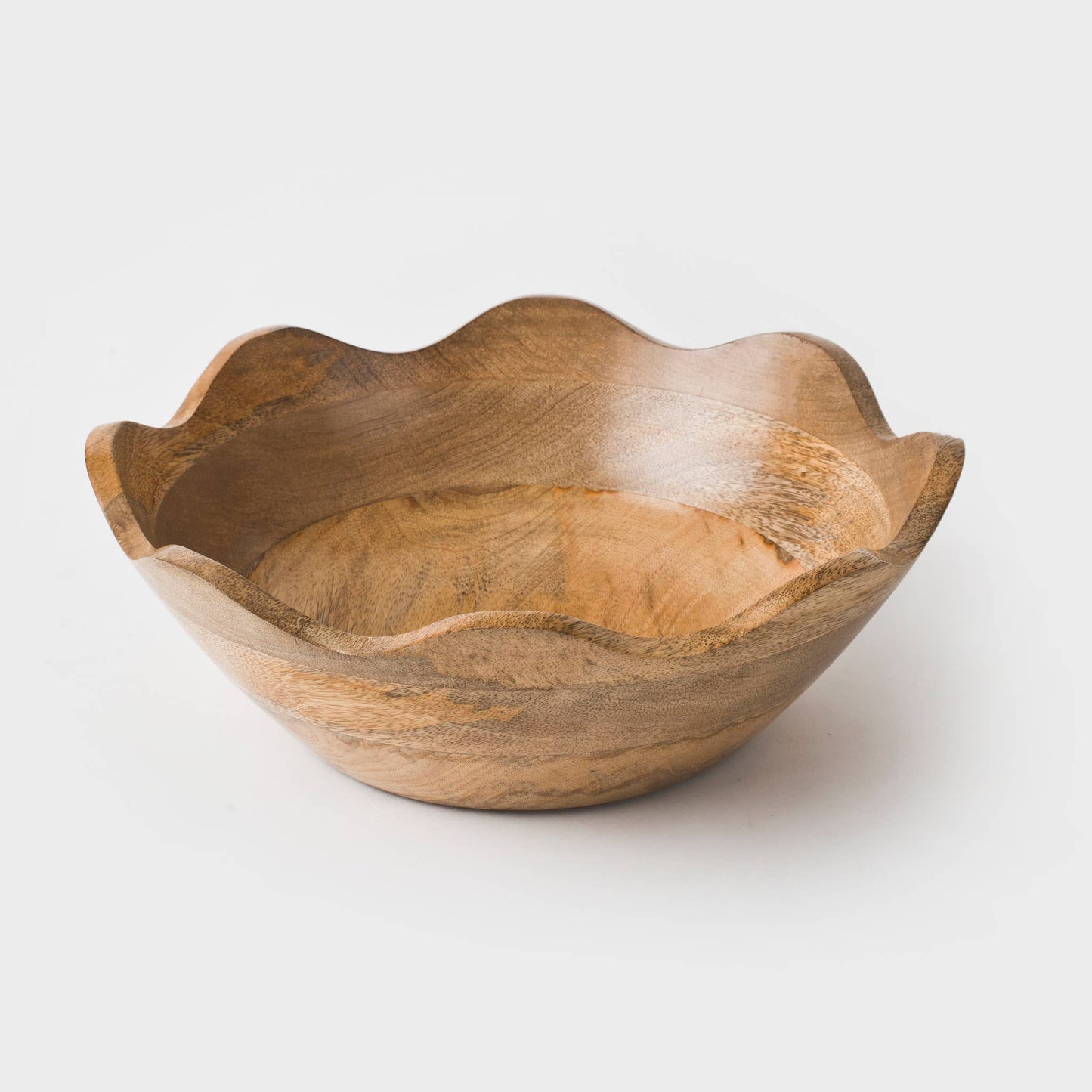 Mela Artisans - Scalloped Wooden Bowl: Small