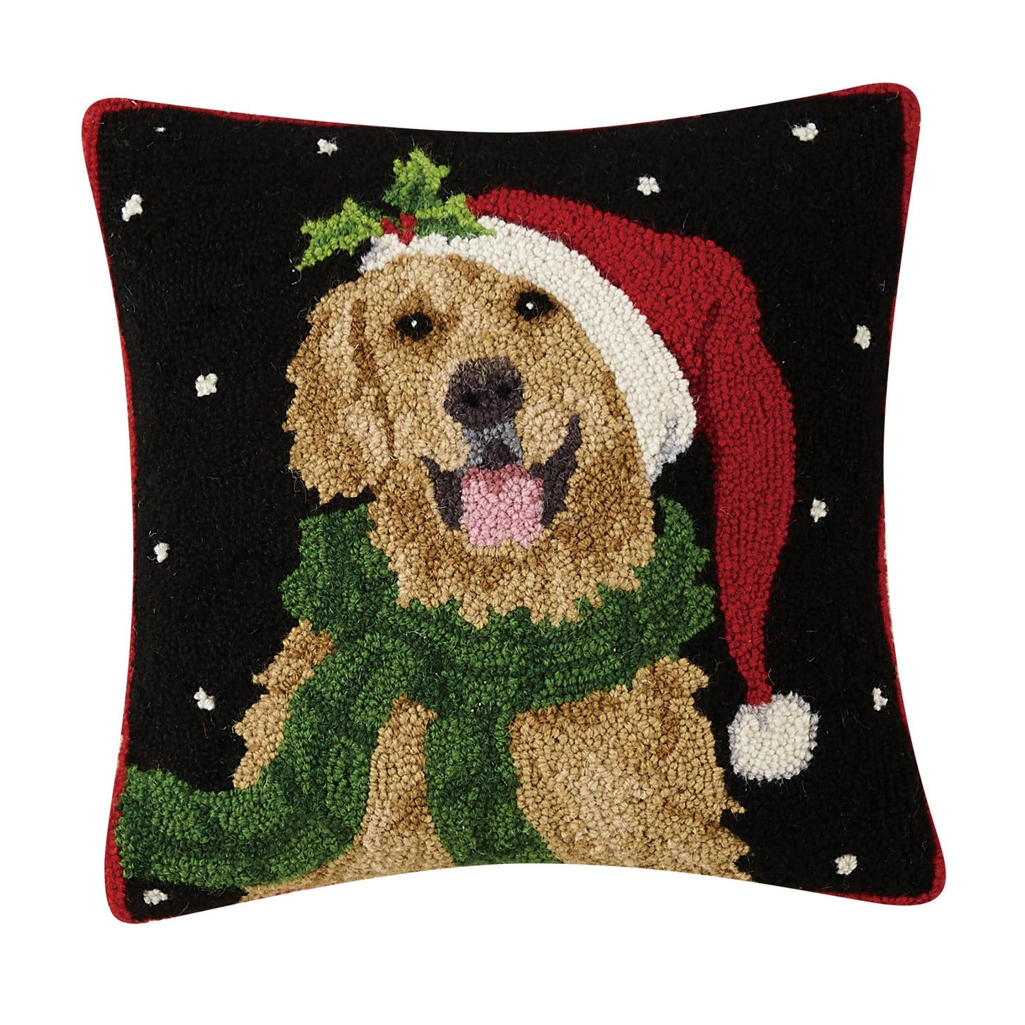 Santa Golden Retriever Hook Pillow