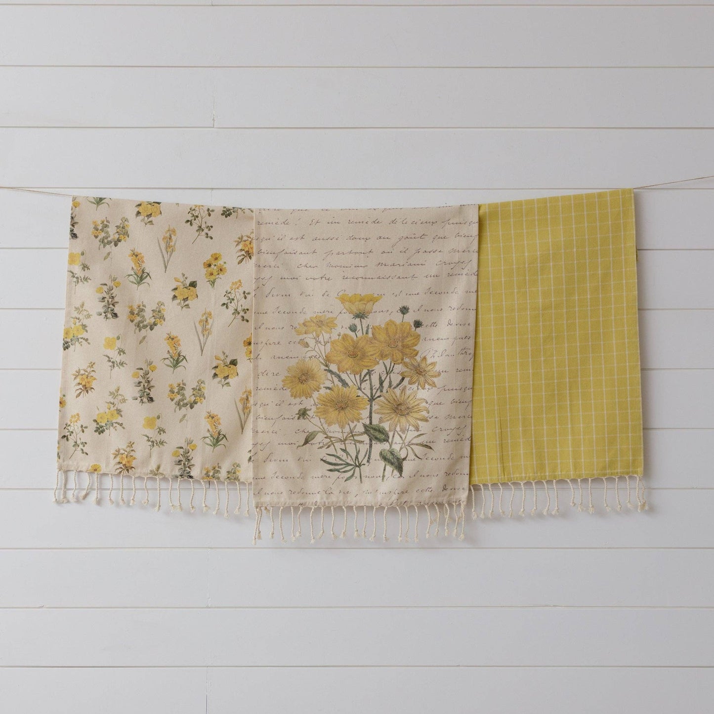 Yellow Flowers Tea Towel Set (3)