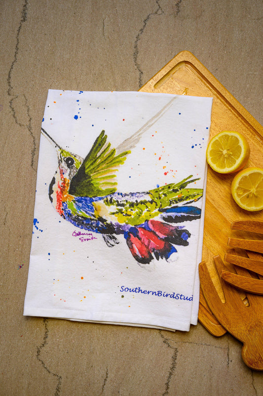 Southern Bird Studio - Mango Humingbird Tea Towel