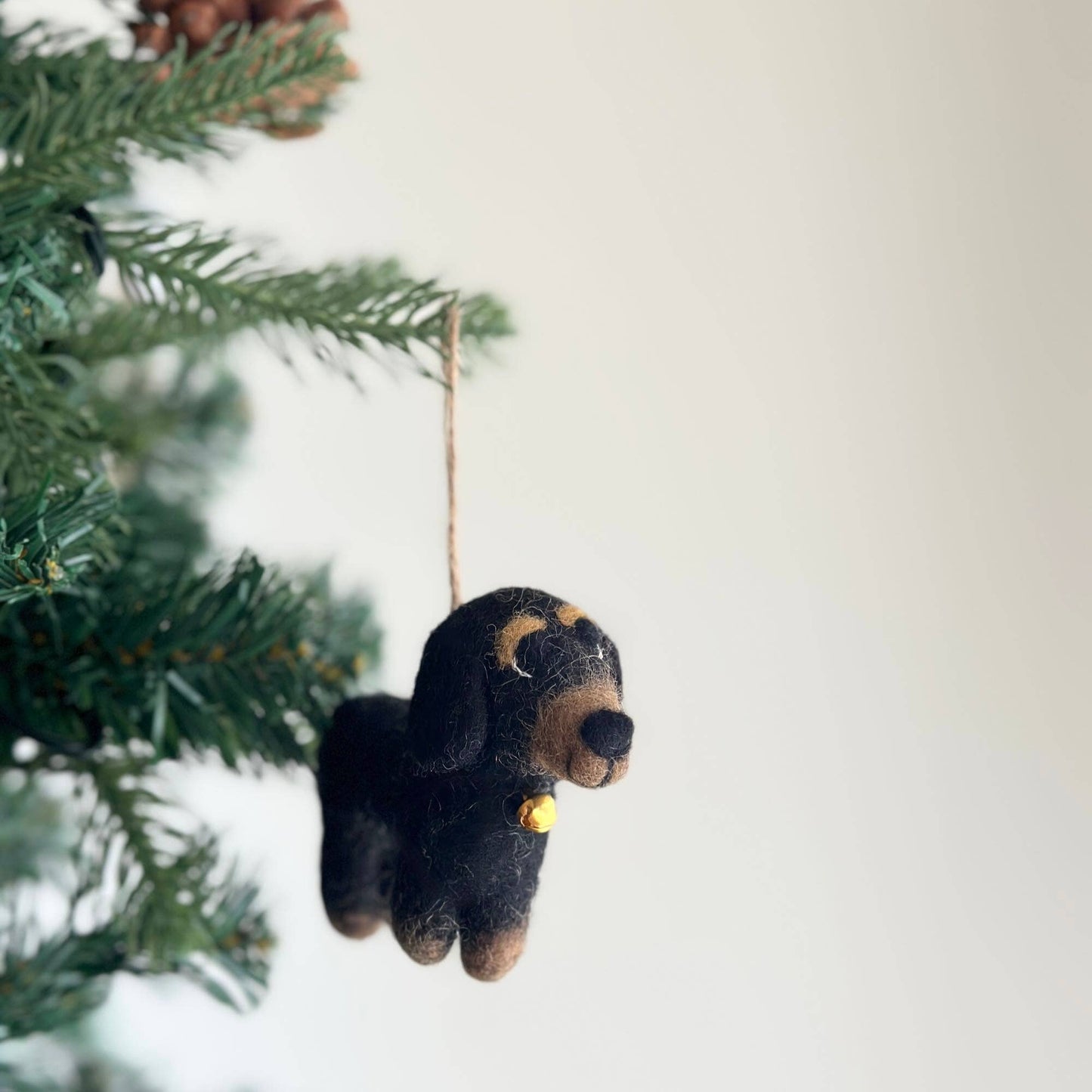 Deer Harbour Design - Felt Ornament - Dachshund Dog: Black