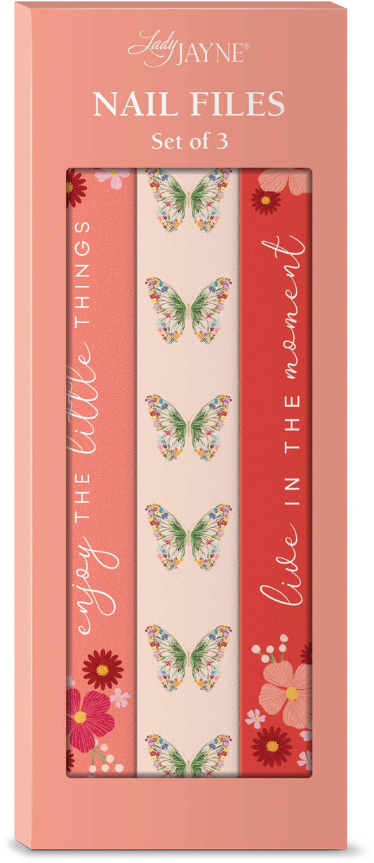 Nail file set of 3-Butterfly