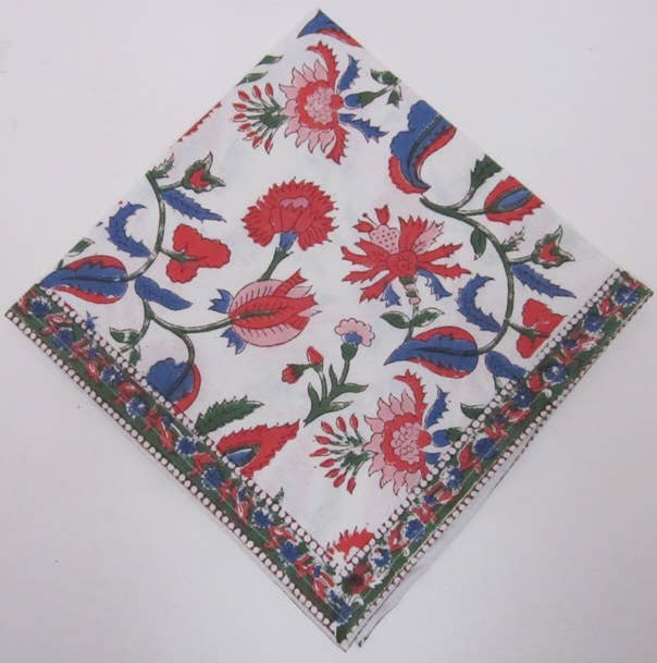 Natural Habitat - Napkins Chamoli Flower Org/Blue