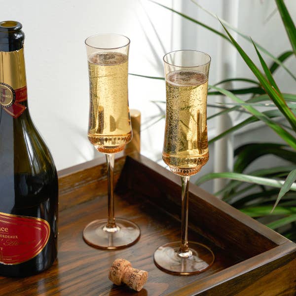 Twine - Tulip Champagne Flute in Amber by Twine Living