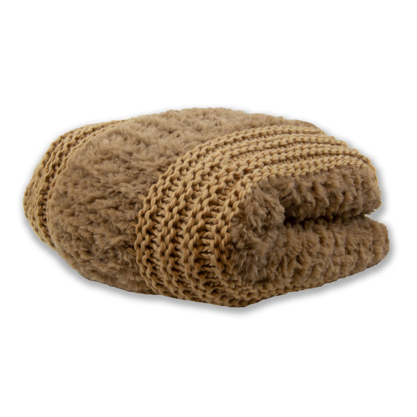 Throw/Blanket - Plush Knit 50x60": Camel