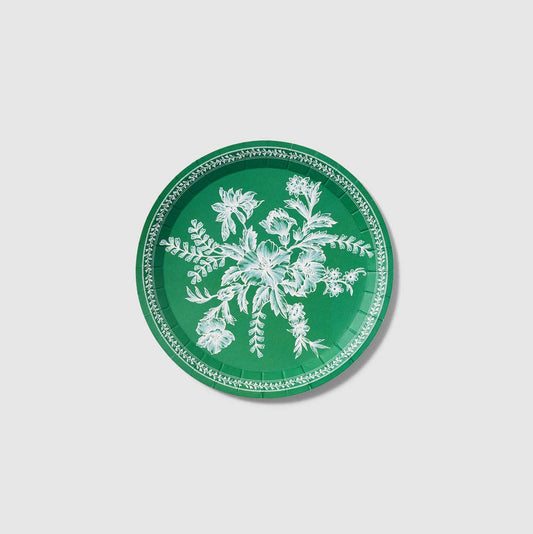 Coterie Party Supplies - Emerald Toile Small Plates (10 per pack)