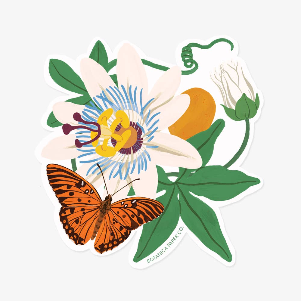 Botanica Paper Co. - PASSION FLOWER | CLEAR VINYL STICKER