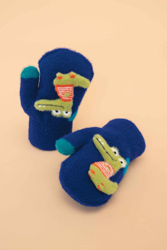 Powder Design inc - Powder Pals Smiley Croc Mittens - Royal Blue