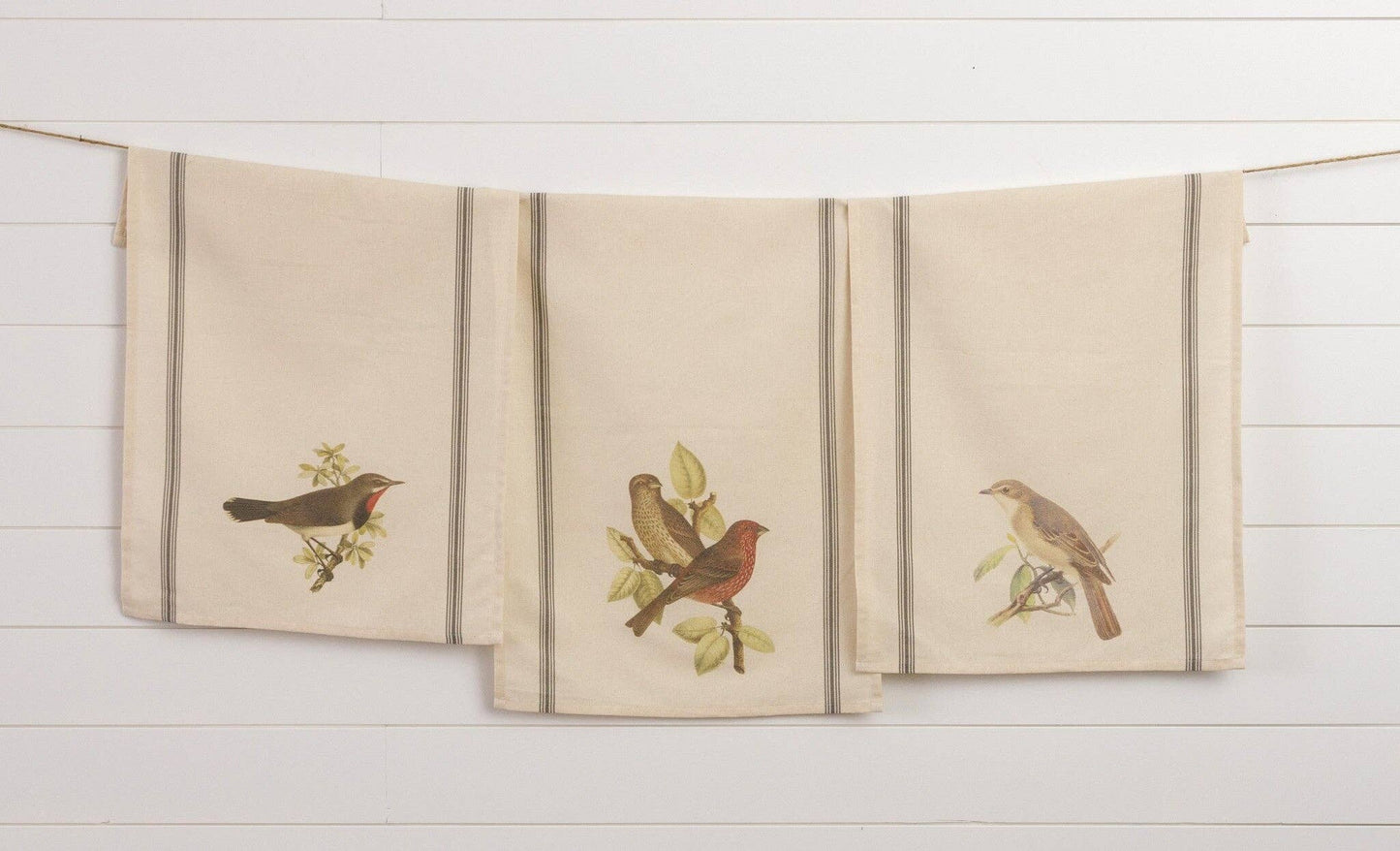 Vintage Bird Tea Towel Set (3)