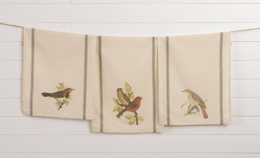 Vintage Bird Tea Towel Set (3)