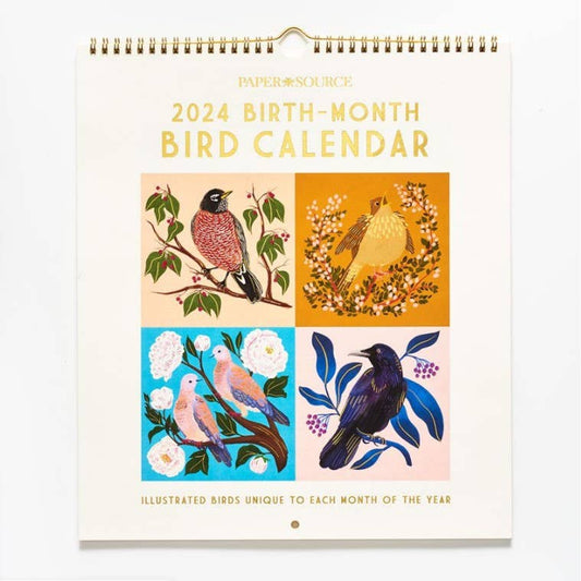 2024 Foil Birth-Month Bird Wall Calendar