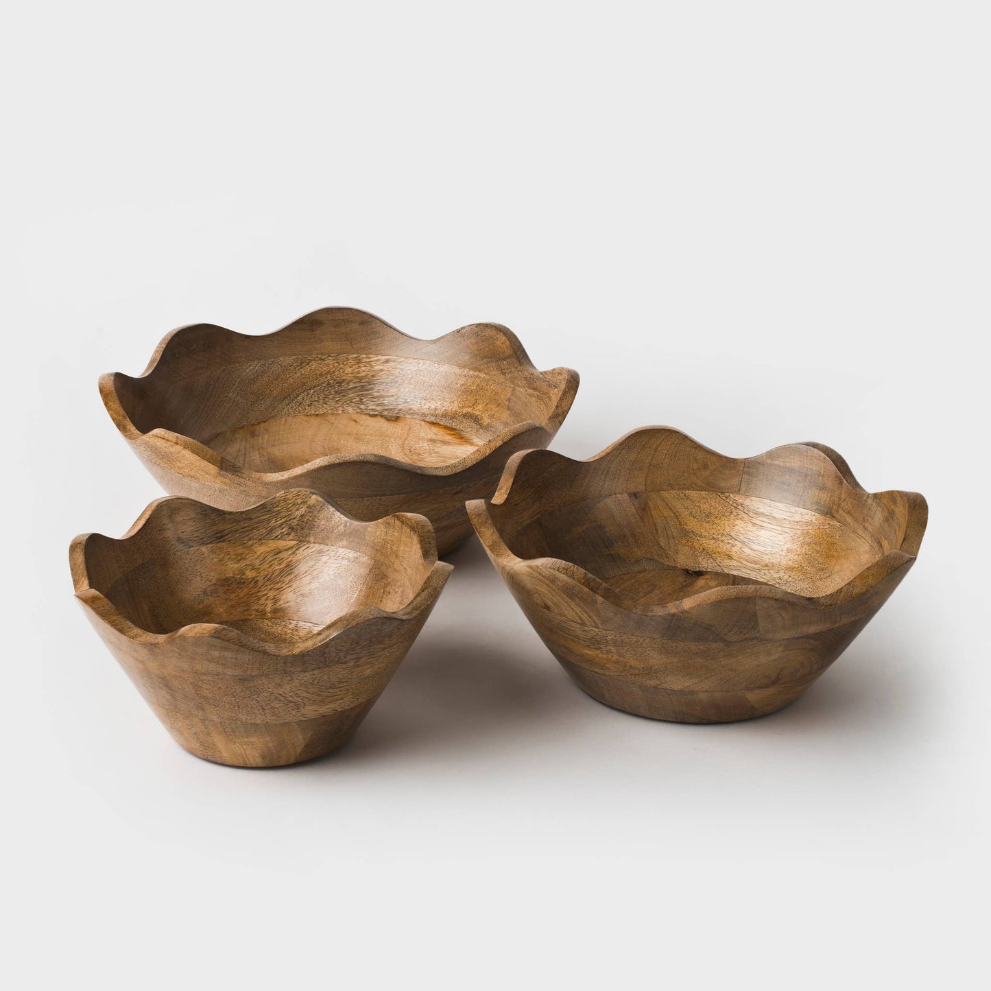 Mela Artisans - Scalloped Wooden Bowl: Small