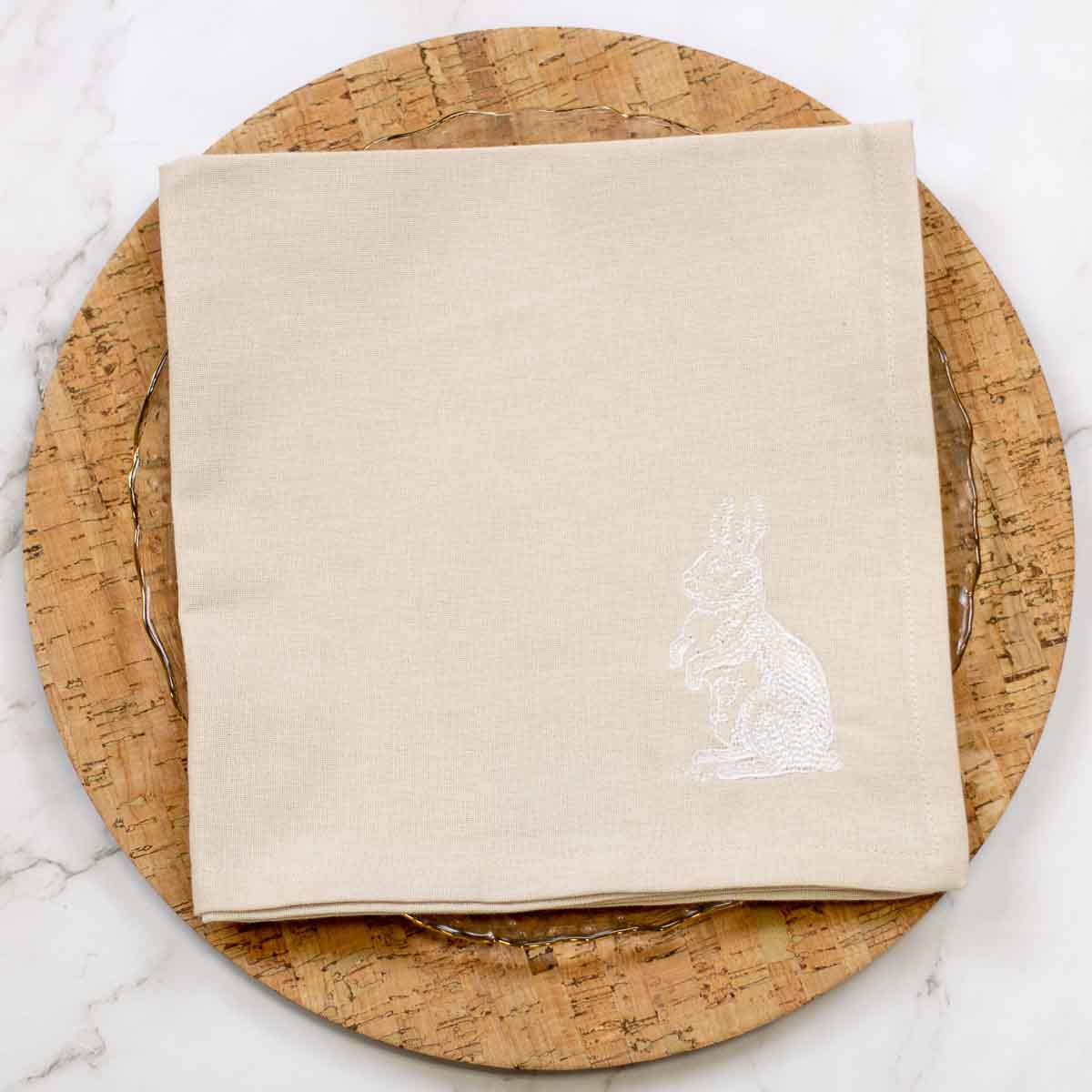 The Royal Standard - Alyse Bunny Napkin   Oat/White   18x18