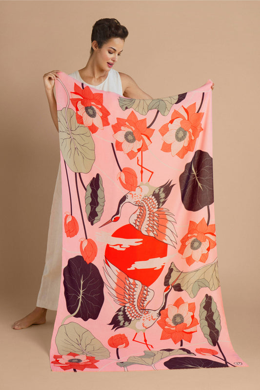 Powder Design inc - Print Crane at Sunrise - Petal Scarf